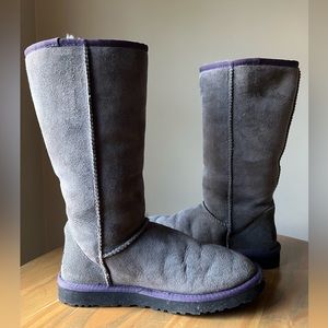 Tall Grey with Purple Trim Uggs